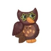 Button - Sideways Starry Owl THUMBNAIL