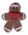 Button - Gingerbread Man W/Bowtie MAIN
