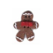 Button - Gingerbread Man W/Bowtie THUMBNAIL