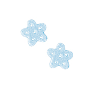 Button - Blue Glitter Snowflake, Small (Set of 2) THUMBNAIL