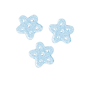 Button - Blue Glitter Snowflake, Extra Small (Set of 3) MAIN