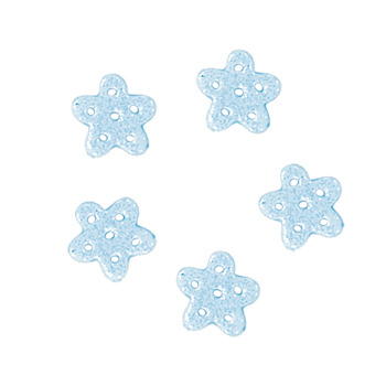 Button - Blue Glitter Snowflake, Extra Small (Set of 5) MAIN