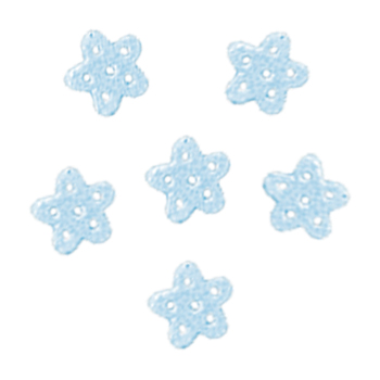 Button - Blue Glitter Snowflake, Extra Small (Set of 6) MAIN