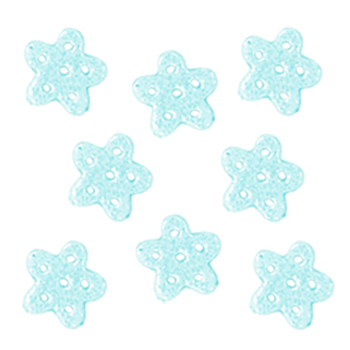 Button - Blue Glitter Snowflake, Extra Small (Set of 8) MAIN