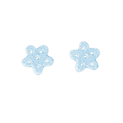 Button - Blue Glitter Snowflake, Extra Small (Set of 2) THUMBNAIL