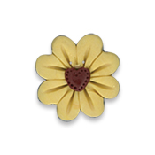 Button - Pale Gold Daisy w/Heart, Medium MAIN