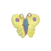 Button - Yellow & Purple Butterfly THUMBNAIL