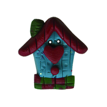 Button - Blue Birdhouse MAIN
