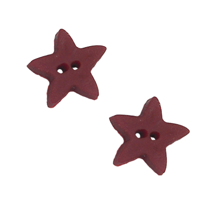 Button - Dark Red Star, Small - Set of 2 MAIN
