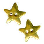 Button - Metallic Gold Star, Small - Set of 2 MAIN