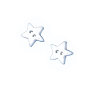 Button - White Star, Small - Set of 2 THUMBNAIL