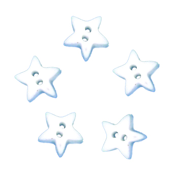 Button - White Star, Small (Set of 5) MAIN