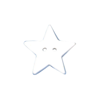 Button - White Star, Small/Medium MAIN