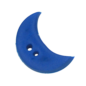 Button - Electric Blue Crescent Moon, Medium MAIN