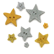 Button - Star, Glitter THUMBNAIL