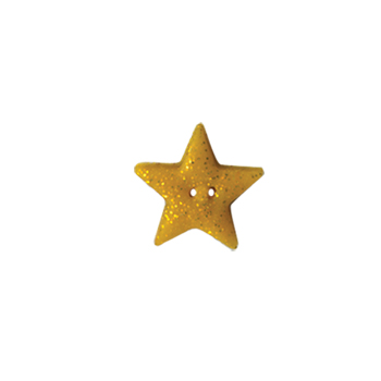 Button - Gold Glitter Star, Medium MAIN