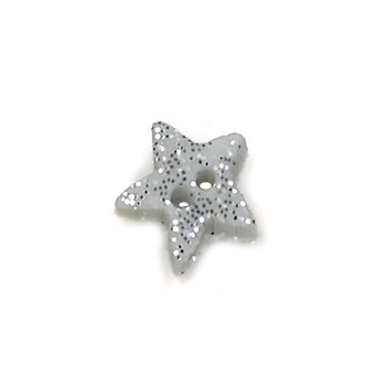 Button - Silver Glitter Star, Small MAIN