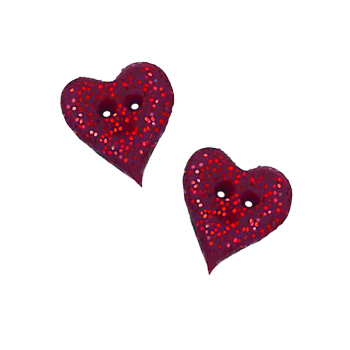 Button - Holiday Heart, Small (Pointed) - Set of 2 MAIN