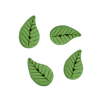 Button - Dusty Green Leaf, Extra Small, Set of 4 MAIN