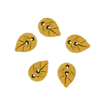 Button - Yellow Leaf, Extra Small, Set of 5 MAIN