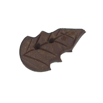 Button - Bordeaux Leaf with Jagged Edge, Large MAIN