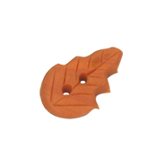 Button - Orange Leaf with Jagged Edge, Medium THUMBNAIL