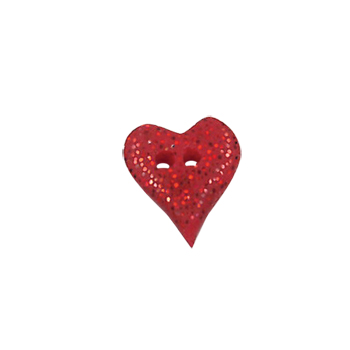 Button - Red Christmas Heart, Small MAIN