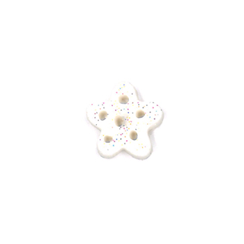 Button - White Glitter Snowflake, Small MAIN