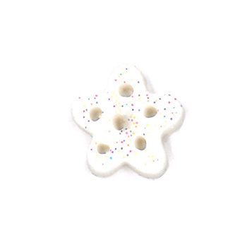 Button - White Glitter Snowflake, Medium MAIN