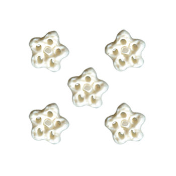 Button - White Glitter Snowflake, Extra Small - Set of 5 MAIN
