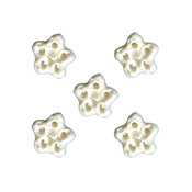 Button - White Glitter Snowflake, Extra Small - Set of 5 THUMBNAIL