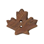 Button - Light Brown Maple Leaf, Small THUMBNAIL