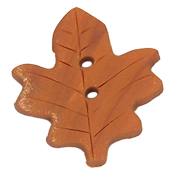 Button - Orange Maple Leaf THUMBNAIL