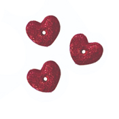 Button - Metallic Red Heart, Extra Small (Set of 3) THUMBNAIL
