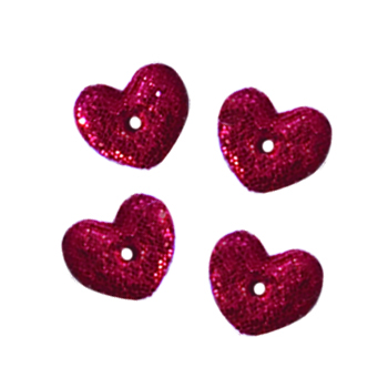 Button - Metallic Red Heart, Extra Small (Set of 4) MAIN