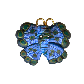 Button - Butterfly, Blue MAIN