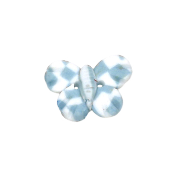 Button - Blue Checkered Butterfly, Small MAIN