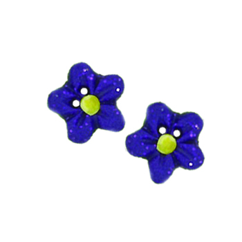 Button - Purple Glitter Flower, Small (Set of 2) MAIN