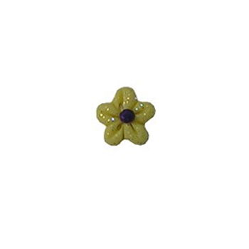 Button - Pale Yellow Glitter Flower, Extra Small MAIN