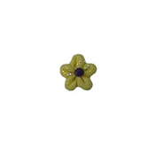 Button - Pale Yellow Glitter Flower, Extra Small THUMBNAIL