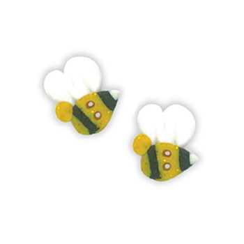 Button - Left-Facing Gold Glitter Bee, Extra Small - Set of 2 MAIN