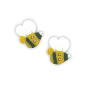 Button - Left-Facing Gold Glitter Bee, Extra Small - Set of 2 THUMBNAIL