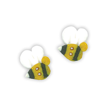 Button - Right-Facing Gold Glitter Bee, Extra Small - Set of 2 MAIN