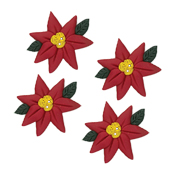 Button - Poinsettia, Large (Set of 4) THUMBNAIL