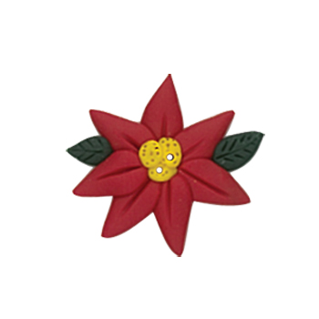 Button - Poinsettia, Large MAIN