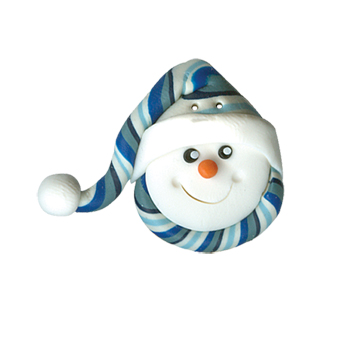 Button - Snowman With Stocking Cap MAIN