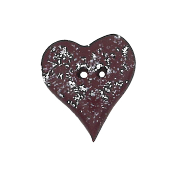 Button  - Speckled Folk Heart, Medium MAIN