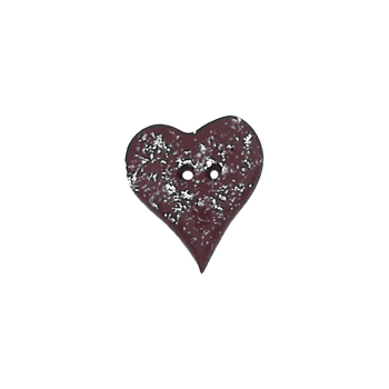 Button  - Speckled Folk Heart, Small MAIN
