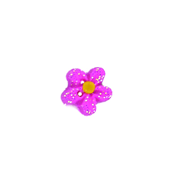 Button  - Fuchsia Glitter Flower Head, Small MAIN