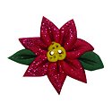 Button - Glitter Poinsettia MAIN